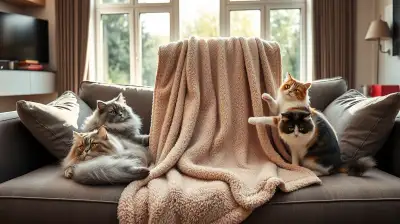 Katzen trocknen nach dem Baden