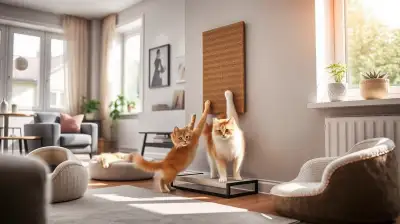 Katze kratzt an der Tapete