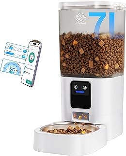 5G WiFi Futterautomat Katze mit APP: 7L Futterspender Katze mit Langsamer Vorschub, WLAN Katzenfu…