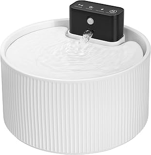 Feriva Katzenbrunnen Kabellos Keramik, Wiederaufladbar Batteriebetrieben 4000mAh 2.2L Trinkbrunne…