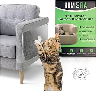 Kratzschutzfolie für Katzen [Transparent & Rückstandsfrei] – Starker Kratzschutz für Sofa, T…