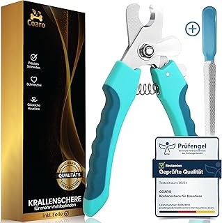 Krallenschere für Hunde und Katzen mit hochwertigem Stopper als Verletzungsschutz – inklusive st…