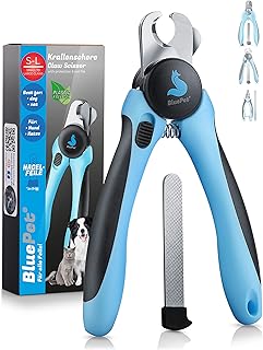 BluePet Krallenschere mit Schutz für Hunde & Katzen I Einsteigerfreundlich I Krallenzange für k…