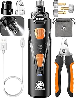 Hund Nagelfräse: Super Leise, 2 LED Lichter & 2 Geschwindigkeiten für sicheres Schneiden | Wied…