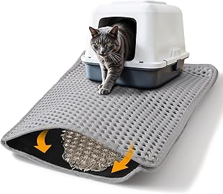 Katzenklo Matte, 60 x 40cm Katzenstreu Matte Doppellagig Katzenmatte Katzenklo rutschfest Matte K…