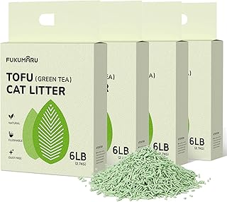 FUKUMARU Tofu Katzenstreu 10,8 kg – Klumpendes Katzenstreu, Geruchsbekämpfung mit grünem Teearo…
