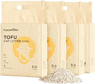 FUKUMARU Tofu Katzenstreu 10.8kg, schnell klumpstreu für Katzen, Gemischtes Maispellets, Staubfr…