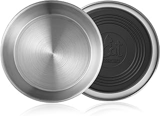 Edelstahl Katzennäpfe, 2 Stück Metall Katzen Näpfe für Futter und Wasser, mit Anti Whisker Fa…