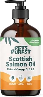 Pets Purest Lachsöl Hunde, Katzen und Heimtiere 500ml. Reichhaltiges Omega 3 6 9 Fischöl Futter…