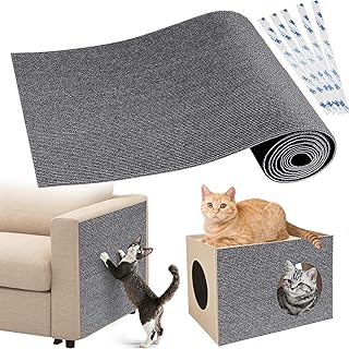 Gimars Selbstklebend Kratzmatte 200 × 40, mit Zusatz-Klebeband, DIY Kratzschutz Sofa Katze, Krat…