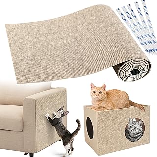 Gimars Selbstklebend Kratzmatte 200 × 40, mit Zusatz-Klebeband, DIY Kratzschutz Sofa Katze, Krat…