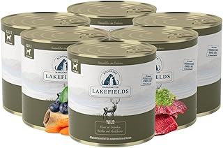 Lakefields Premium Hundefutter Nass | Wild 59% | 6 x 800g | Getreidefreies Nassfutter für Hunde …