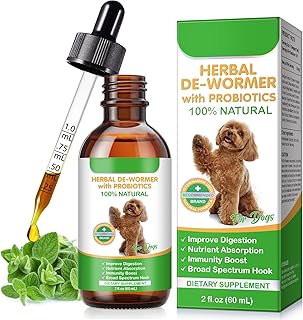 HEXIN Wurmkur Hund 60ml, Entwurmungsmittel für Hunde mit Probitika, Vorbeugung von Parasiteninfe…