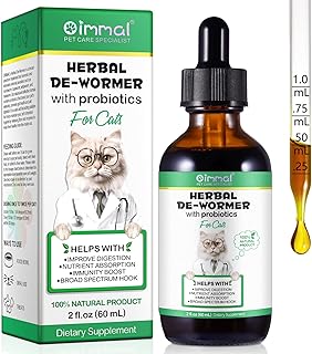 Wurmkur für Katzen 60ml，Verbesserung der Verdauung, Immunitätsschub Kräuterentwurmer mit Pro…