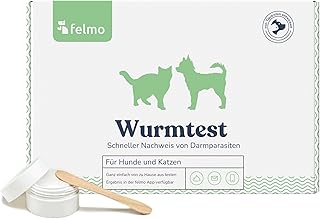 felmo Wurmtest-Kit für Hunde und Katzen – Nachweis von Hakenwürmern, Peitschenwürmern, Spulw…