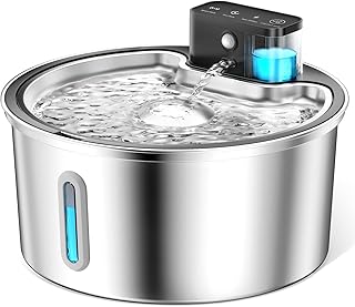 Katzenbrunnen Kabellos mit Bewegungsmelder 4200mAh Batteriebetrieben, 3.2L Edelstahl Trinkbrunnen…