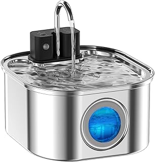 Katzenbrunnen Kabellos: 3.2L Trinkbrunnen für Katze Edelstahl, Katzenbrunnen für Katzen Bewegun…