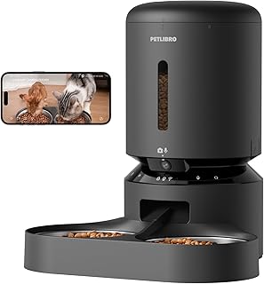 PETLIBRO 5L Futterautomat Katze 2 Näpfe mit 1080P Kamera, 5G WiFi Katzenfutter Automat mit APP &…