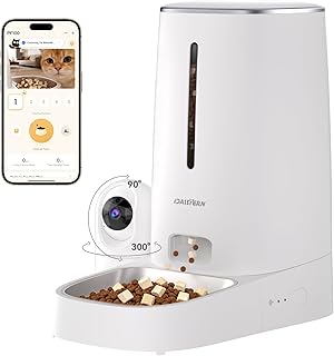Futterautomat Katze Hunde mit Kamera 4L, Katzenfutter Automat mit 1080P HD-Video mit Nachtsicht &…