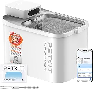 PETKIT Intelligenter Haustier Trinkbrunnen, 3L Edelstahl & BPA-frei,Leise 26dB mit Bewegungssenso…
