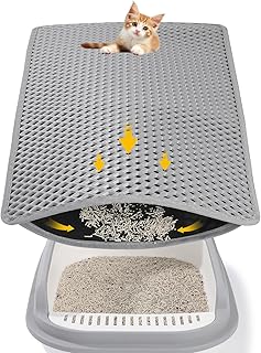 Katzenklo Matte, 61 x 38cm Katzenstreu Auffangmatte Katzenstreu Matte Katzenteppich Doppellagig r…