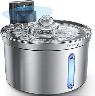 Katzenbrunnen Edelstahl Kabellos mit Sensor für Katzen und Hunde 3,5L|FEELNEEDY [FN-W19] Wasser-…