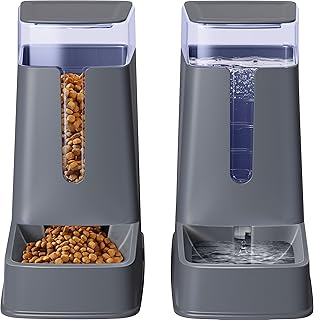 Automatischer Futterspender für Katzen und Hunde, Schwerkraft-Hundefutter- und Wasserspender-Set…