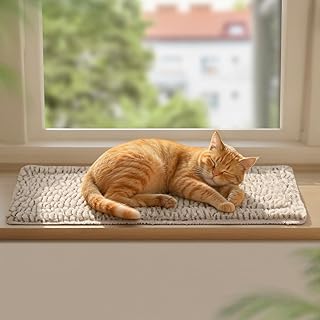 Mora Pets Fensterliege Fensterbrett für Katzen, Selbstwärmend Katzenbett Fensterbank, Flauschig…