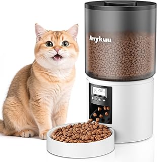 Anykuu Futterautomat Katze & Hund 4L Pet Feeder Cat mit Timer & Portionskontrolle 1-6 Mahlzeiten …
