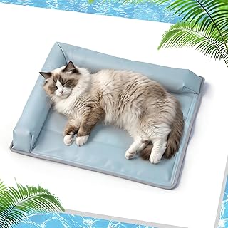 XIAPIA Kühlmatte Hunde Ergonomisch mit Rand (7cm), 48×58 cm Hundebett Kühlend, 100% Ungiftiges …