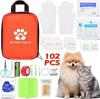 Erste Hilfe Set für Hund und Katze 102 Teilen Erste Hilfe für Haustiere mit Zeckenhaken Pinzett…