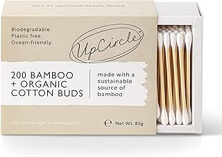UpCircle Bambus-Wattestäbchen – 200 Stück – biologisch abbaubar, nachhaltig, plastikfrei, v…