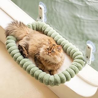 EDAGNY Katzen Fensterliege Hängematte Weich mit Abnehmbarem Wendebezug – Katzen Hängematte Fens…