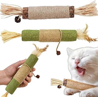 2 Stück Große Katzen-Zahnungsstab,38 cm Katzenminze Sticks,Riesige Gallfrucht, Hanfseil,Katzens…