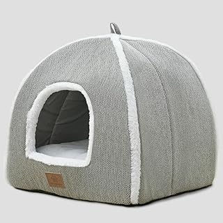 Katzenbetten für Hauskatzen, Faltbare Katzenbetthöhle, Katzenhaus mit waschbaren Kissen, Katzen…