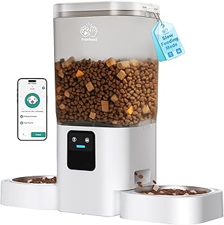 Futterautomat Katze 2 Näpfe mit APP: 5G WiFi Katzenfutter Automat mit Langsamer Vorschub, 7L Tro…