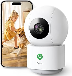 aosu 2K Überwachungskamera Innen, 5G/2.4GHz WLAN Kamera Indoor mit Nachtsicht, 360° Heimüberwa…