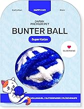 Interaktives Katzenspielzeug in Form eines Balls | Ball aus 70cm Wollseil mit raschelnden Bänder…