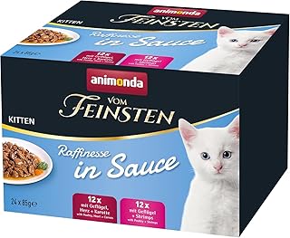 animonda vom Feinsten Premium Kitten Katzenfutter nass Raffinesse in Sauce, 24 Portionsbeutel (24…
