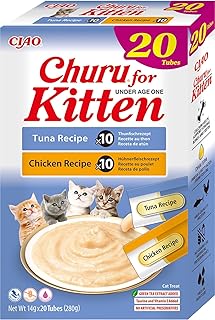 INABA Churu Creamy Snack für Kätzchen mit Omega 3, Taurin, hochwertiges Hühnerfleisch, Katzens…