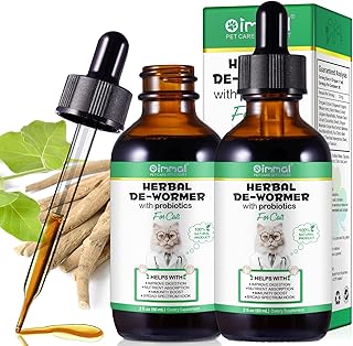Tamiodfo Wurmkur Katze 60ml, Entwurmungsmittel Katzen mit Probitika, Natürliche Katzenwurmer-Tro…