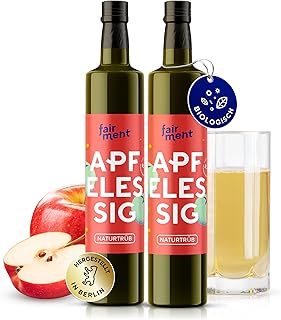 fairment Apfelessig 1 Liter – bio, naturtrüb, mit der Essig-Mutter, unpasteurisiert, lebendig un…