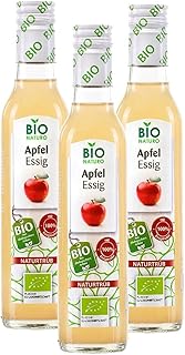 BioNaturo – Bio Apfelessig Naturtrüb 3x250ml – Ungefiltert, Mit „Mutter des Essigs“, Ideal…