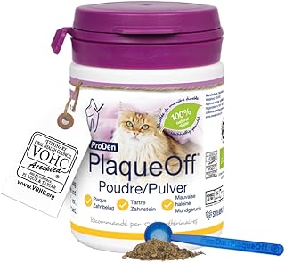 ProDen PlaqueOff Pulver für Katzen Zahnpflege 40 g, natürliche Zahnreinigung für bis zu 4 Mona…