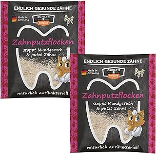 QCHEFS 2er Pack Großpackung Papie ZAHNPUTZFLOCKEN Katze Zahnpflege zum Lecken von Schleckmatte m…