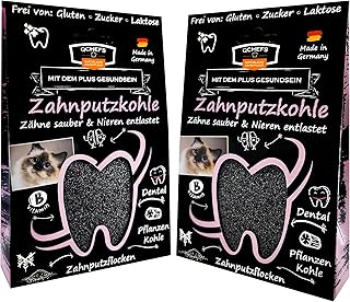 QCHEFS 2er Pack ZahnputzKOHLE Katze: Niere Probleme als Zahnpflege im Futtertopping zum Futter La…