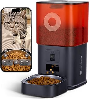 Futterautomat Katze mit Kamera 6L, Automatischer Katzen Futterautomat für Katzen und Hunde, App-…
