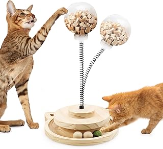 Wackelndes Hundeleckerli Spielzeug Katzenspielzeug Intelligenzspielzeug für Katzen mit Federdreh…