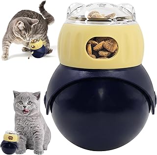 Intelligenzspielzeug Für Katzen, Wackelspielzeug Mit Leckerli Spender, Verstellbare Futter Ausga…