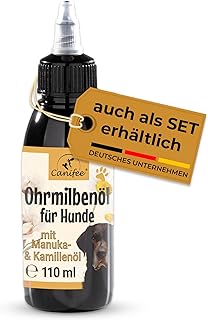 Ohrentropfen für Hunde Ohrenmilbenöl Hund mit Manuka-Öl bei Hefepilz und Ohrmilben Hund, 110ml…